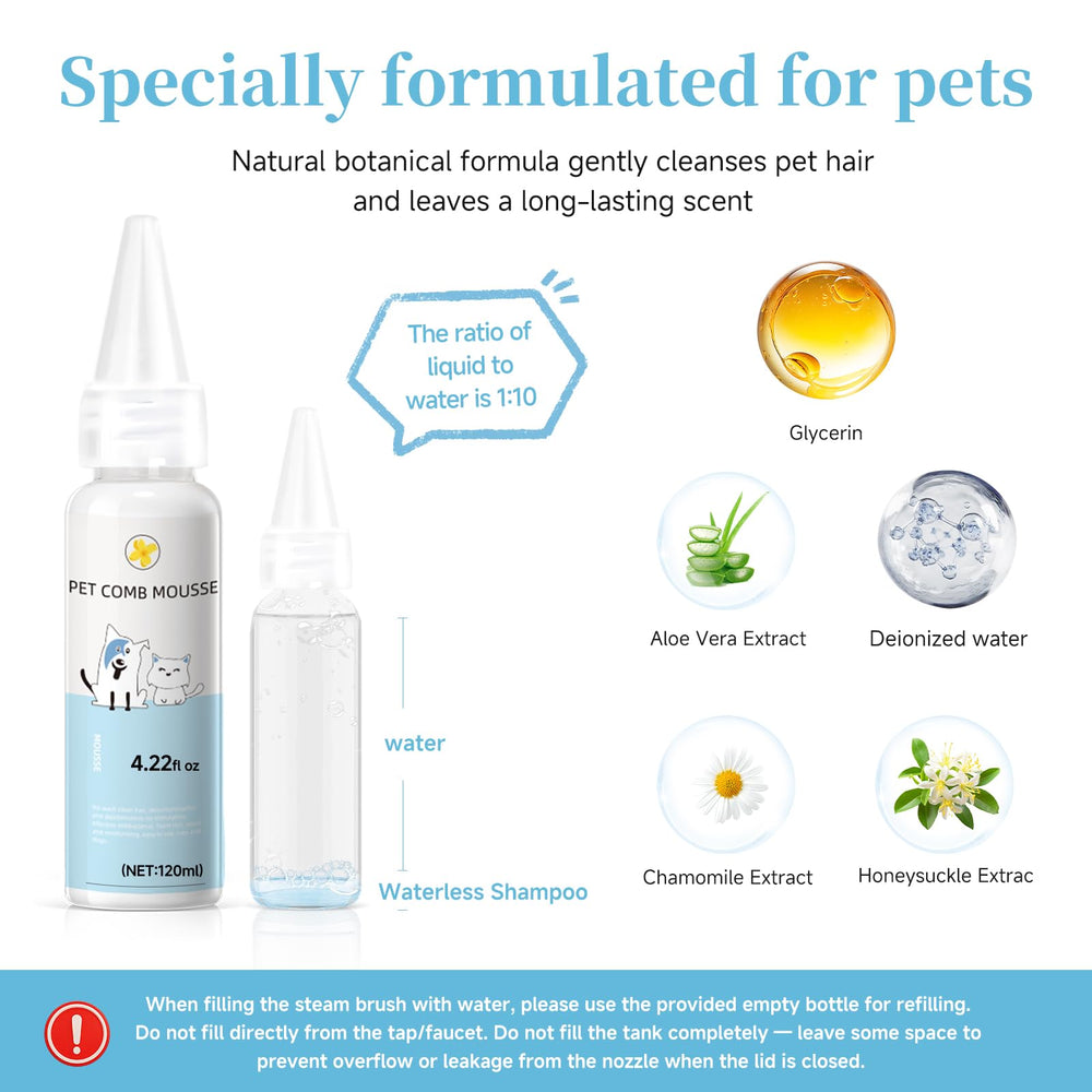 LetsFeed cool mist spraying onto pet fur to reduce static and flyaways