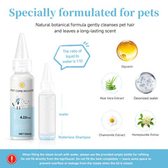LetsFeed cool mist spraying onto pet fur to reduce static and flyaways