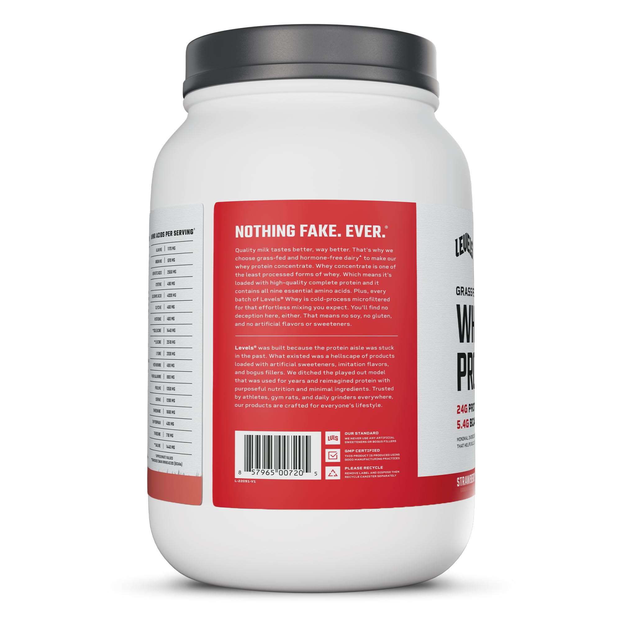 Levels Nutrition container on kitchen counter showing everyday lifestyle convenience