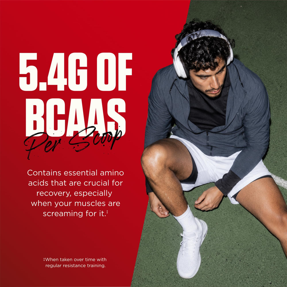 Levels Nutrition nutrition facts label emphasizing protein and BCAA amounts