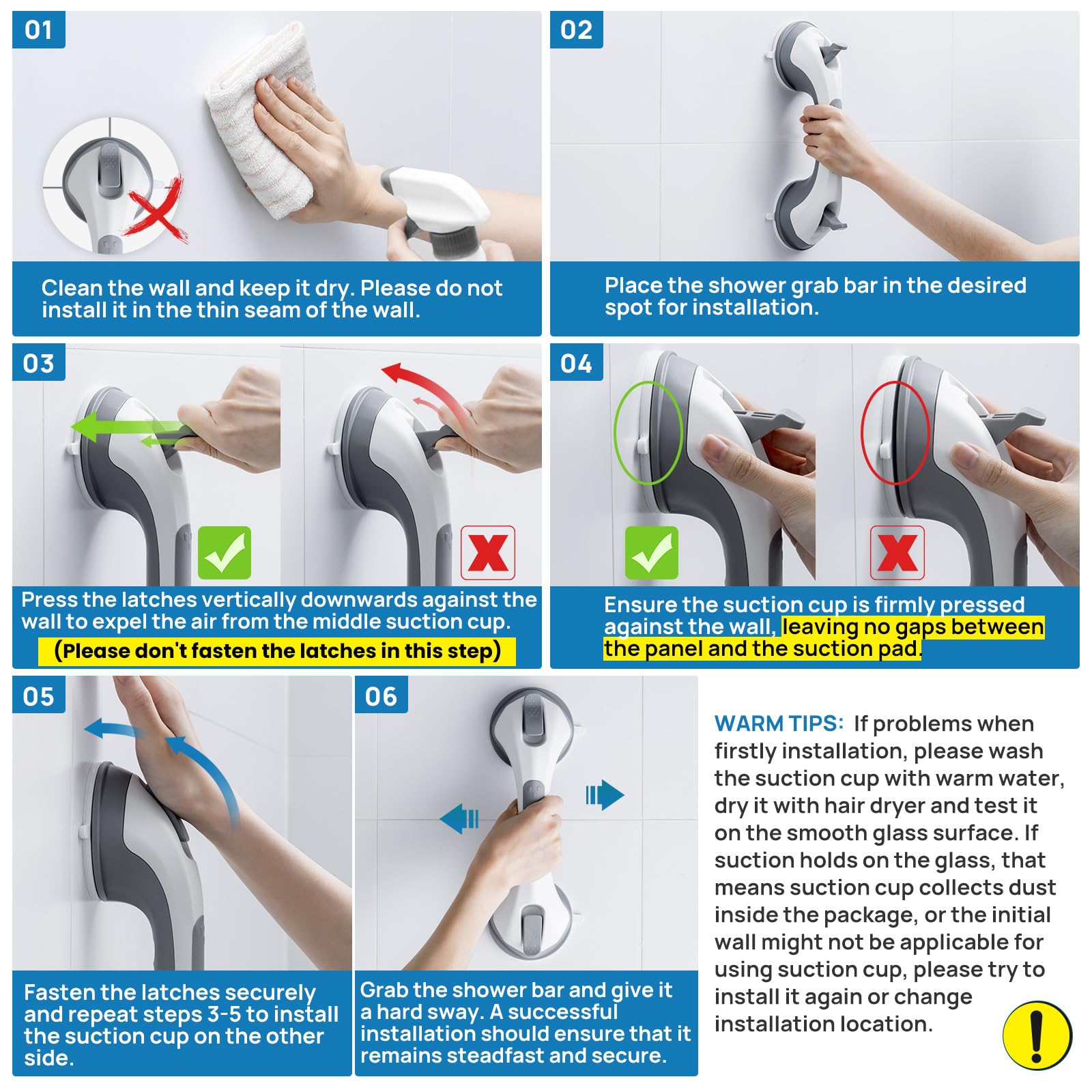 LEVERLOC installed on glass shower door showing quick tool-free setup advantage