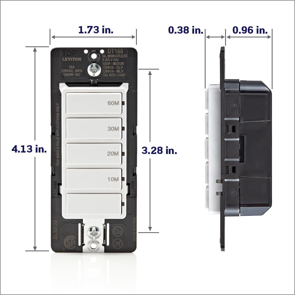 Leviton held in hand showing compact size and homeowner-friendly scale