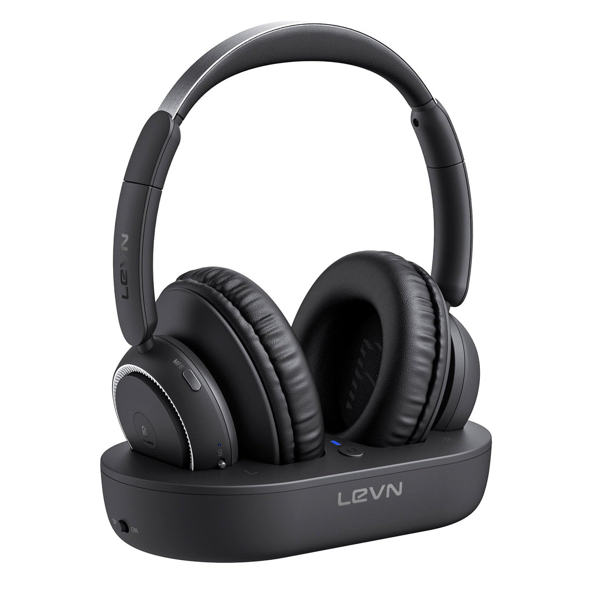 LEVN front view headphones showing design and private listening benefit