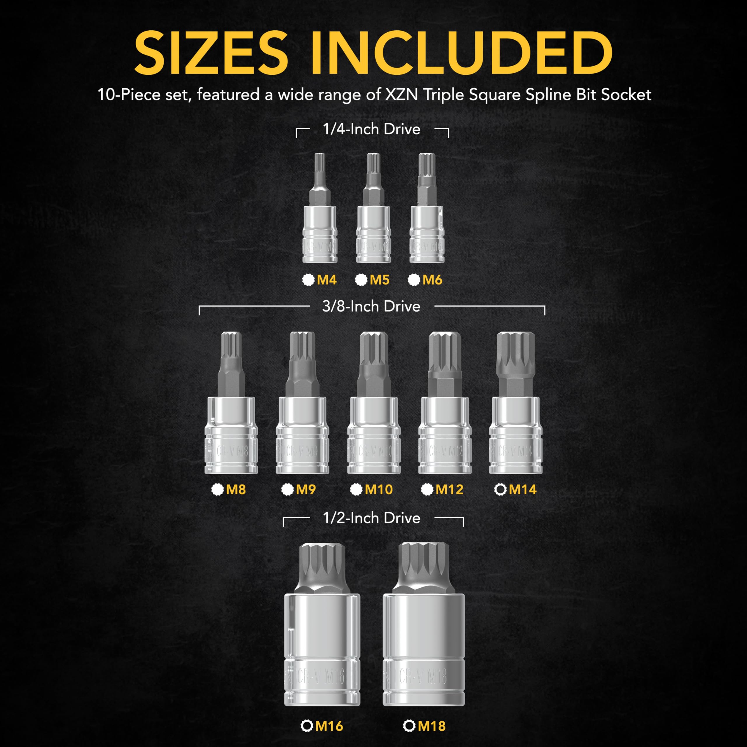 LEXIVON tamper-proof M16 and M18 bit detail showing robust anti-tamper design advantage