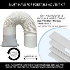 LEZIFU detailed shot of 59-inch exhaust hose highlighting flexible routing and airflow benefit