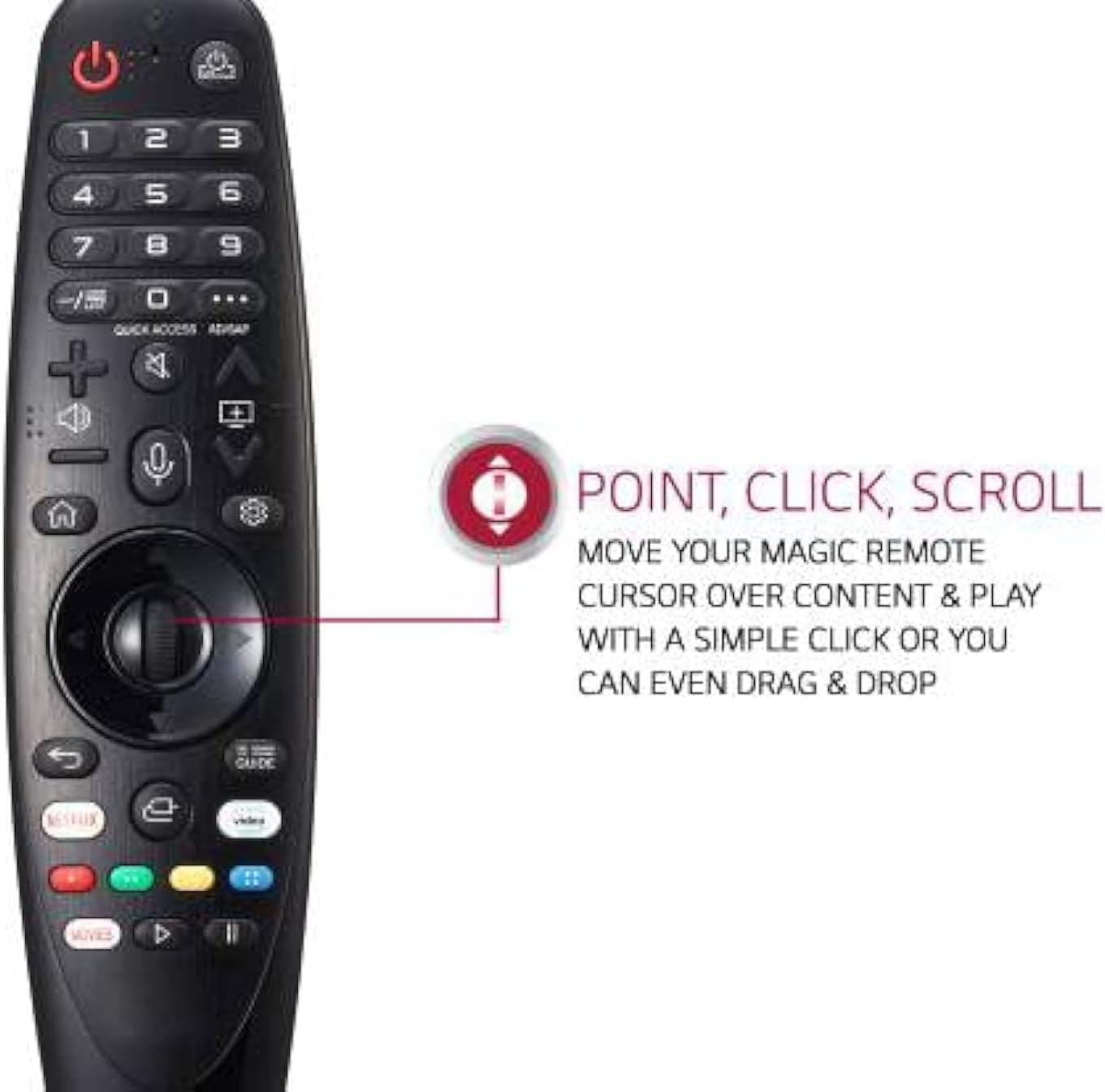 LG Magic Remote compatibility label showing supported LG model families