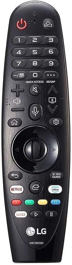 LG Magic Remote front view showing full button layout and easy control