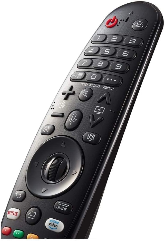 Hand holding LG Magic Remote demonstrating comfortable ergonomic use