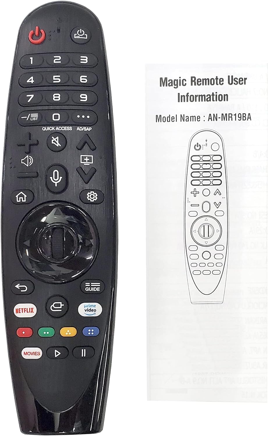 LG Magic Remote beside AA batteries to show required power and scale