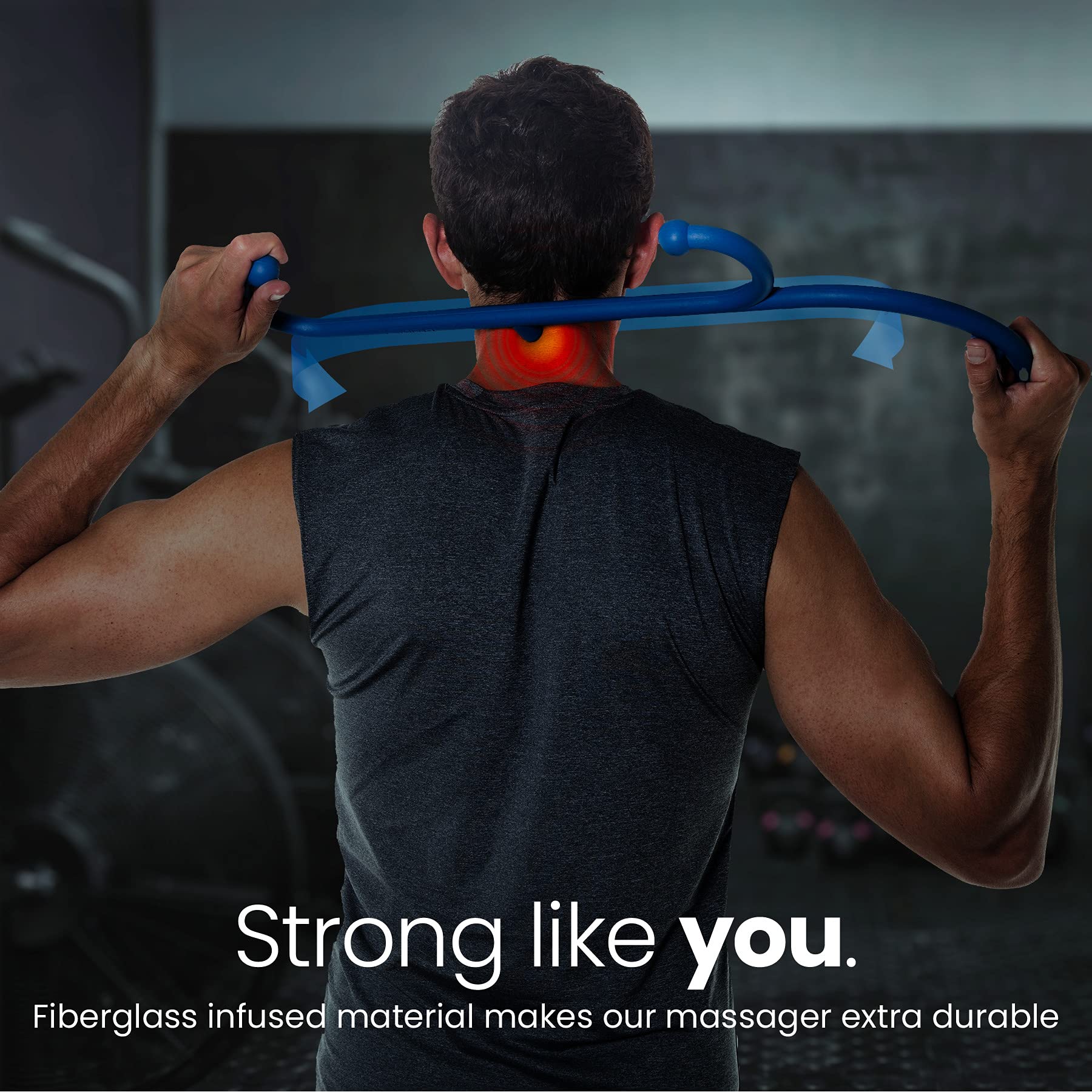 LiBa demonstrated on neck applying pressure to release tight muscles