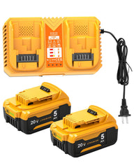 LiBatter front packaging showing two 5.0Ah batteries and charger, clear product view benefits fast replacement