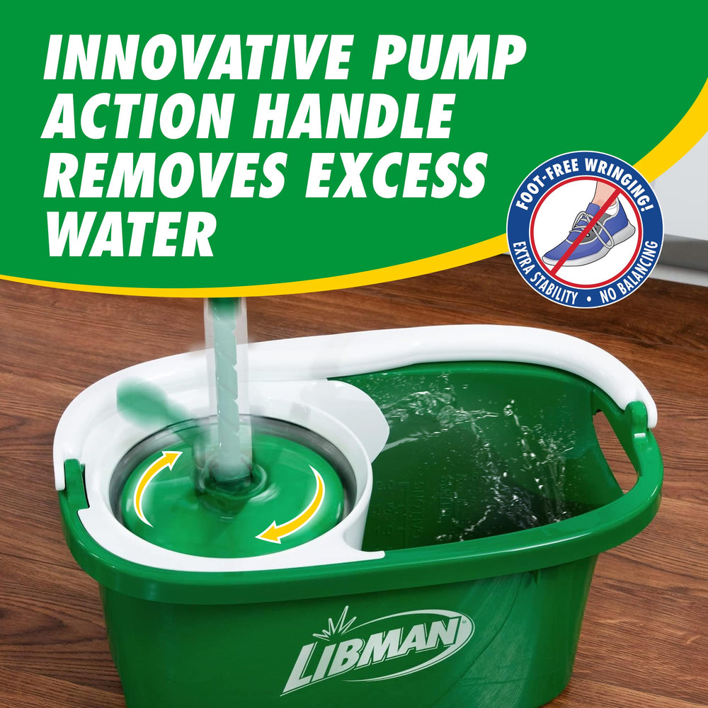 LIBMAN COMMERCIAL bucket with pour spout and two-gallon capacity for easy drainage