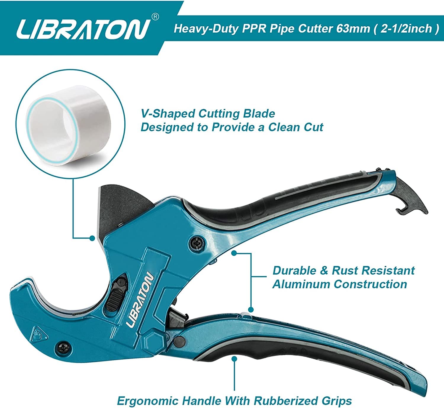 LIBRATON cutting PEX tube in use, fast clean cut and less hand effort