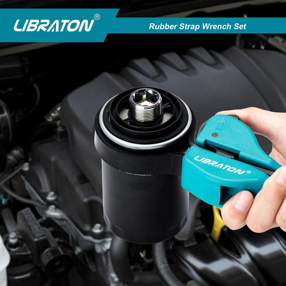 LIBRATON in use on oil filter providing strong hold without surface damage