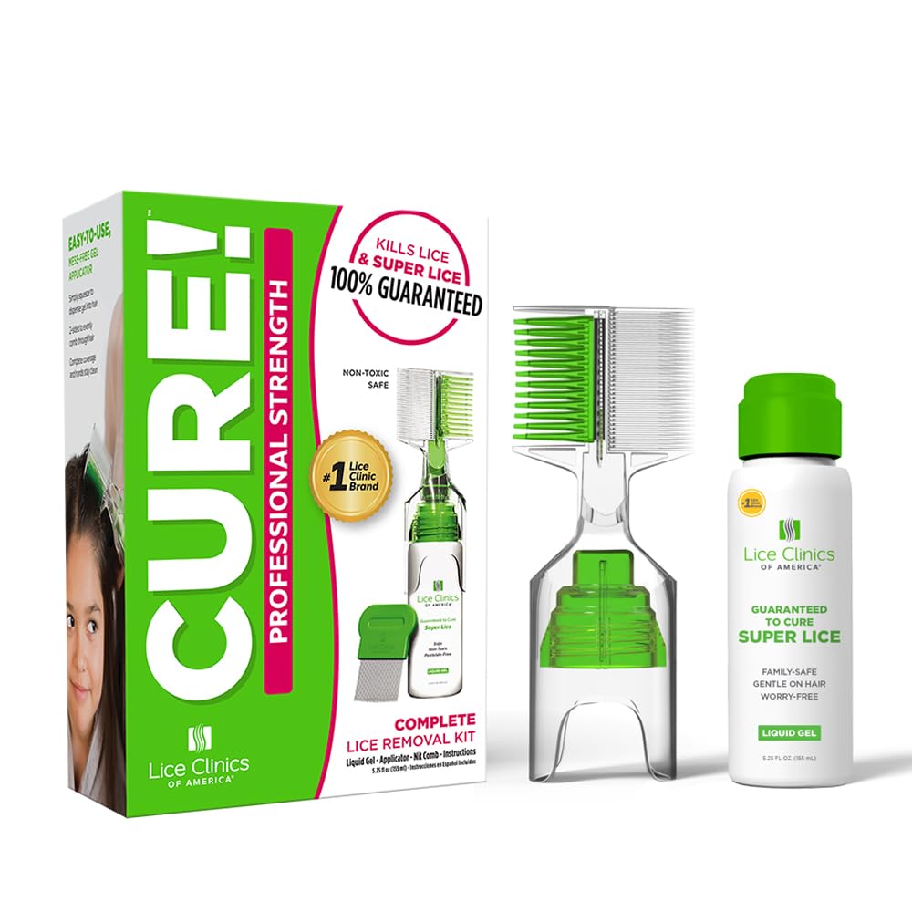 Lice Clinics of America front packaging showing kit branding and content list for quick identification