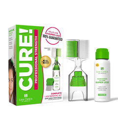 Lice Clinics of America front packaging showing kit branding and content list for quick identification