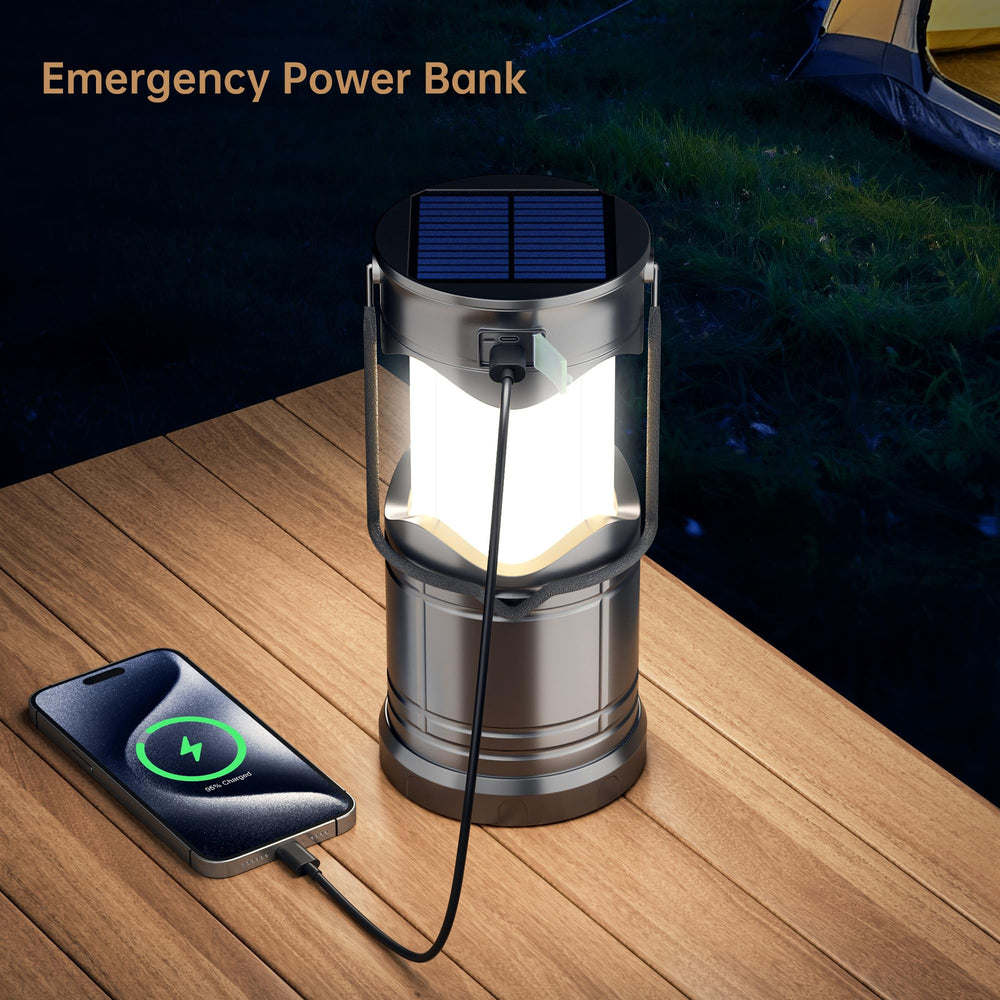 Lichamp lantern hanging by foldable handle demonstrating hands-free illumination benefit