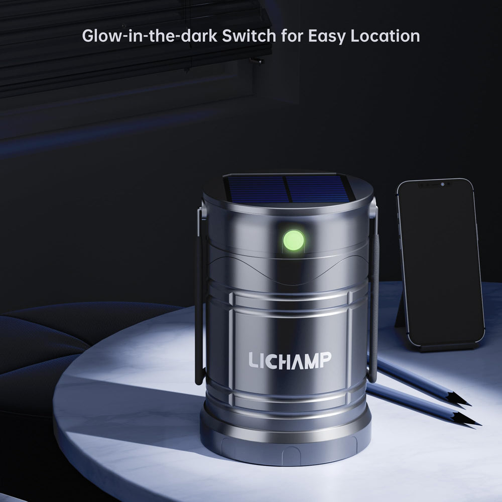 Lichamp glowing inside tent illustrating warm ambient light for camping comfort benefit