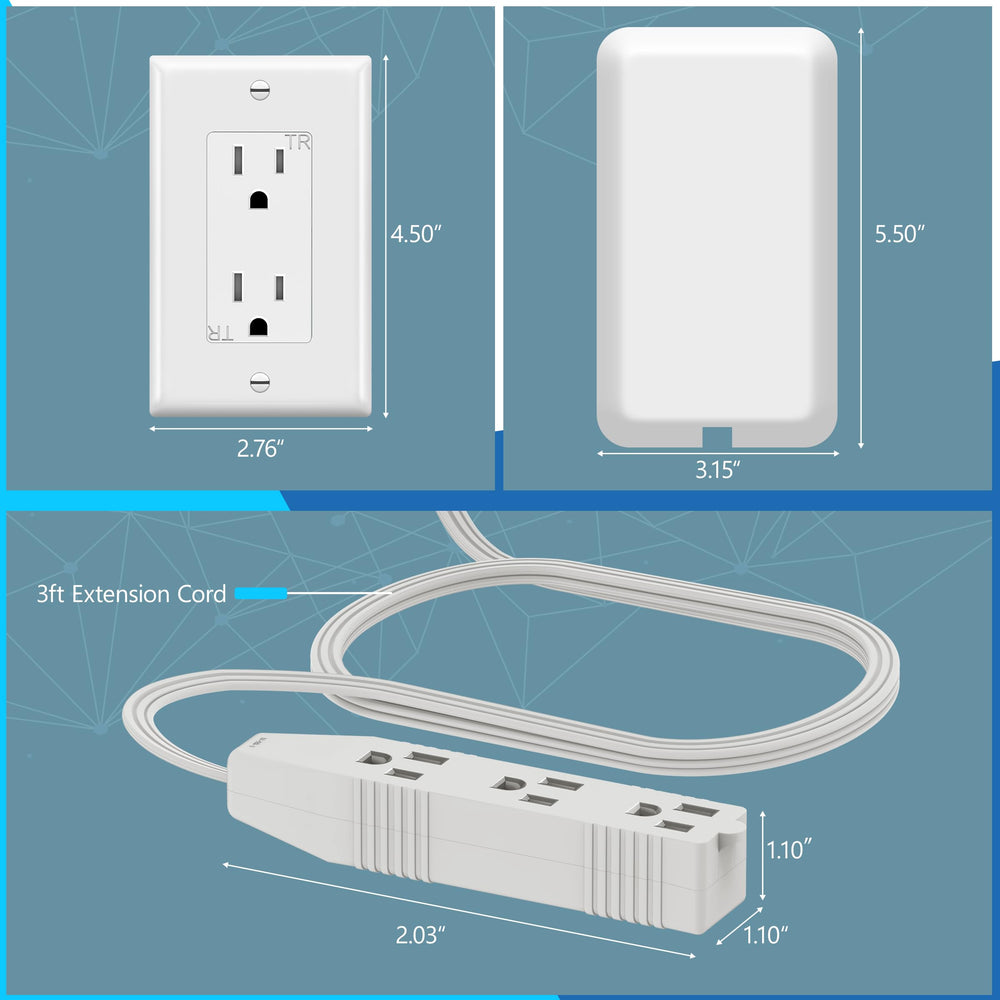LIDER close-up of three receptacles highlighting accessible plug layout