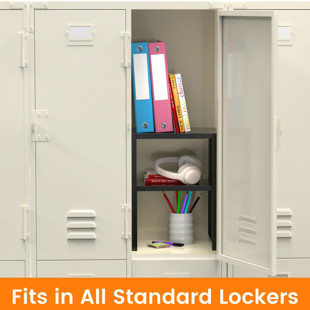 LIDTOP in-use inside a school locker organizing books and shoes