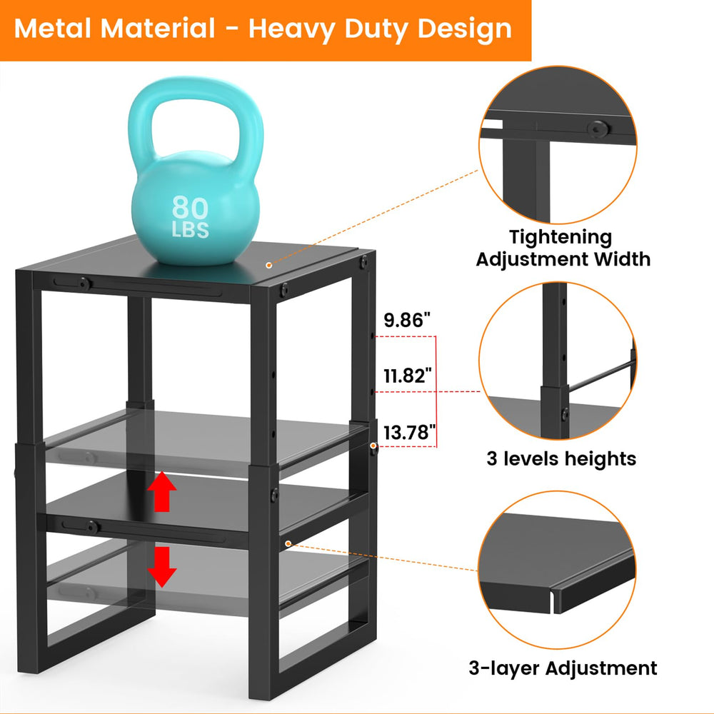 LIDTOP side profile displaying 9.45-inch depth and sturdy frame
