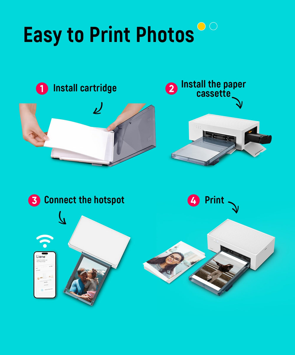 Liene M100 packaging with three cartridges and 100 sheets showing complete kit benefit