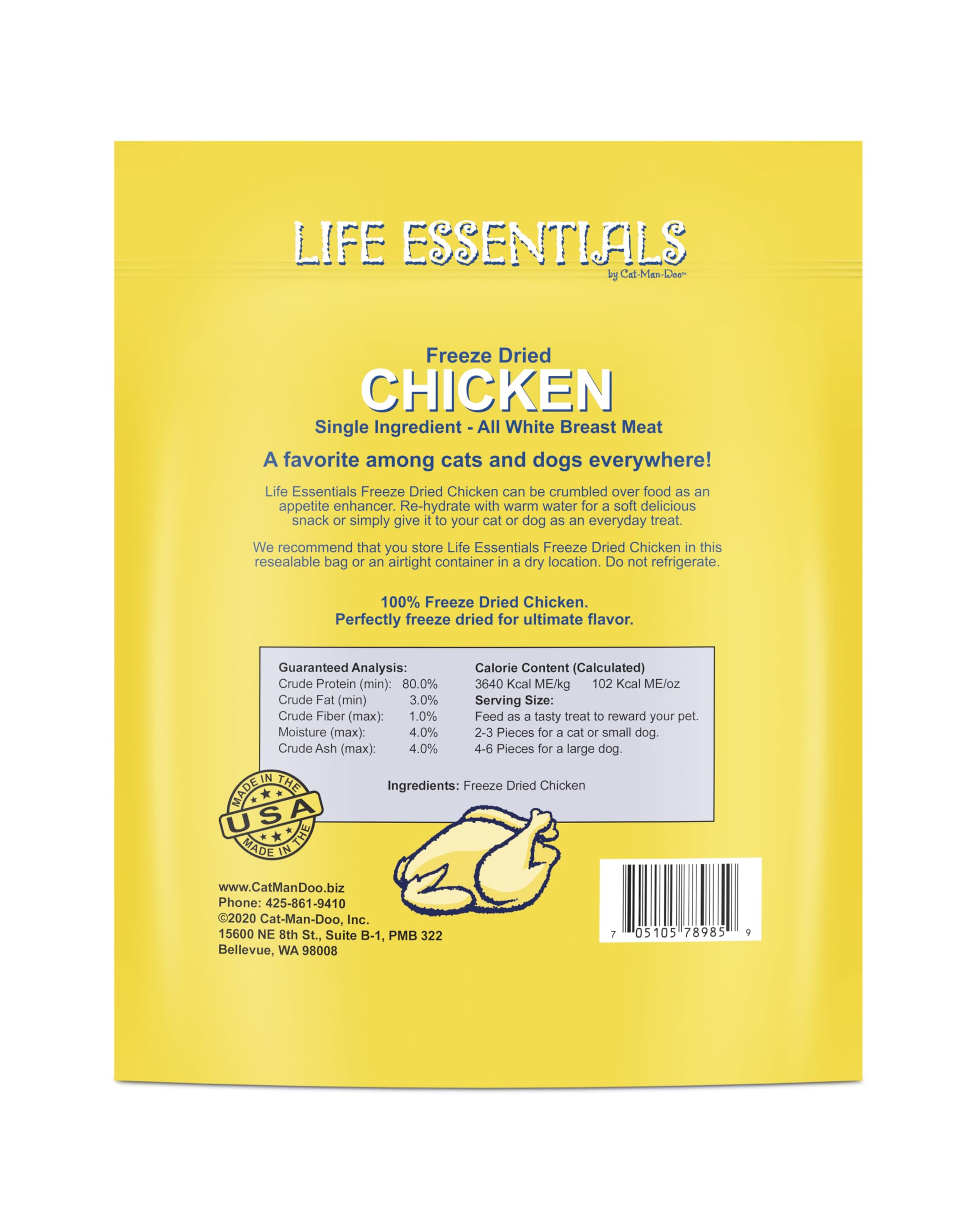 Life Essentials by Cat-Man-Doo close-up of freeze-dried chicken texture preserving flavor