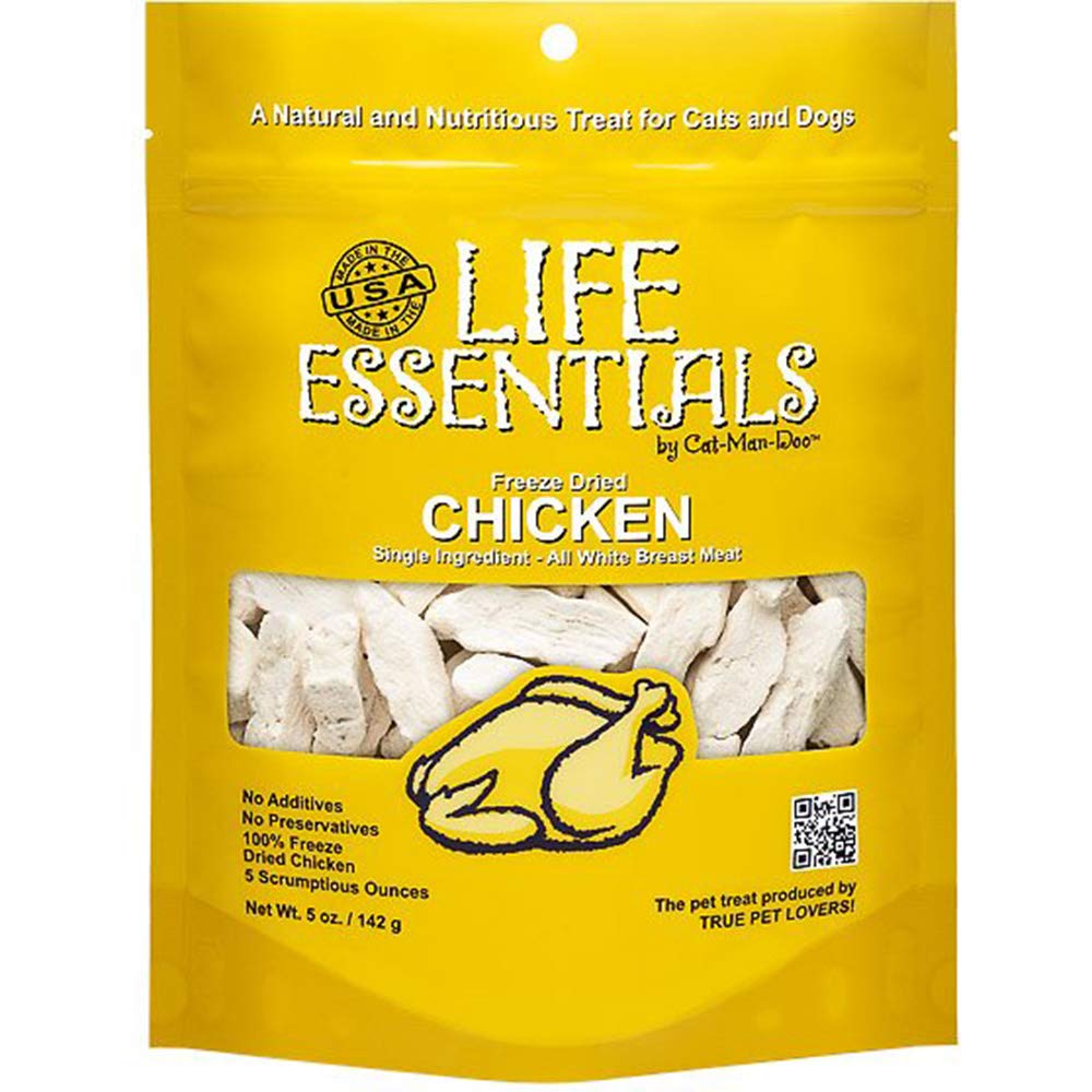 Life Essentials by Cat-Man-Doo treat in hand showing small convenient portion size