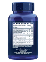 Life Extension close-up of two capsules highlighting smooth vegetarian capsule surface