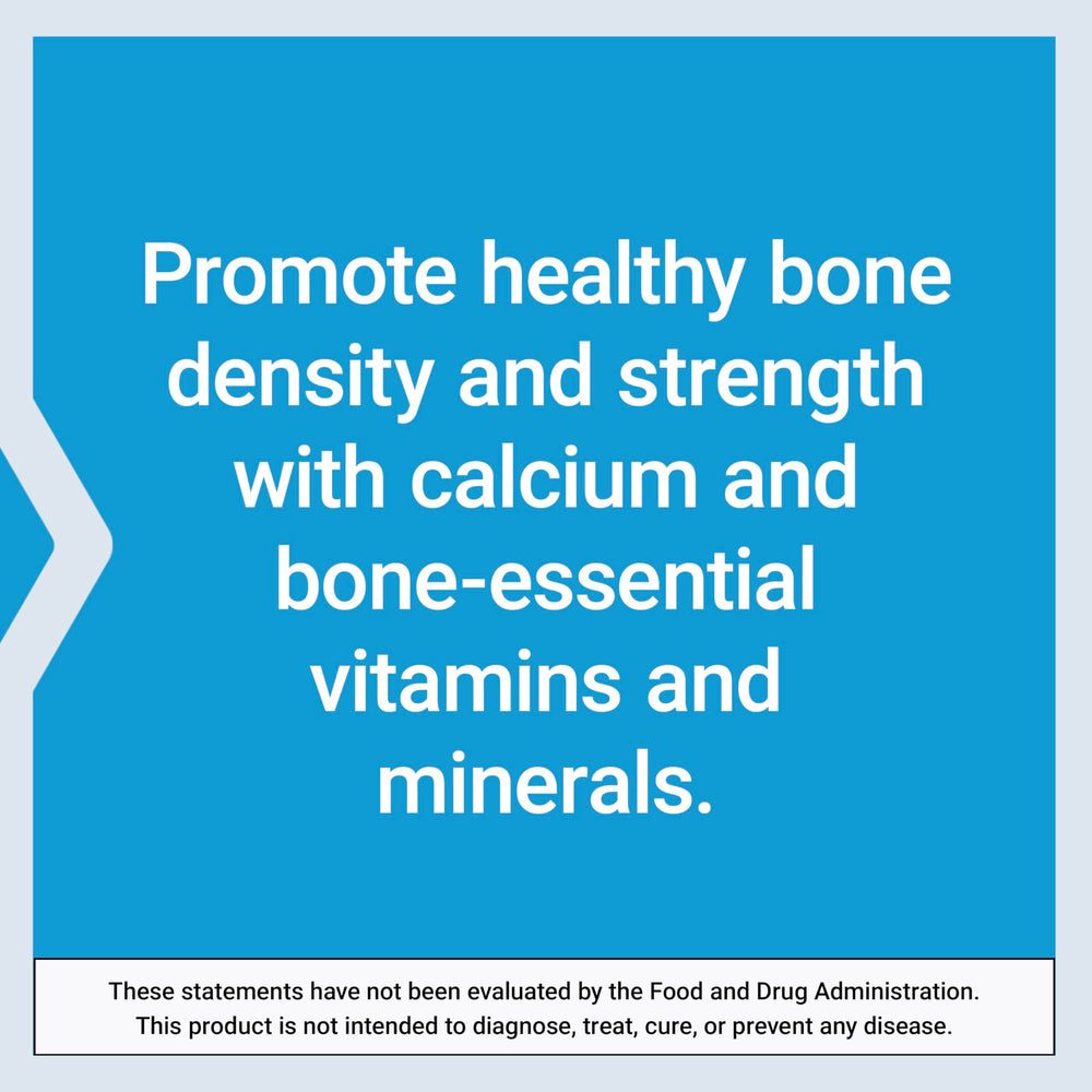 Life Extension ingredient panel focusing on calcium, vitamin D3, K2 and minerals