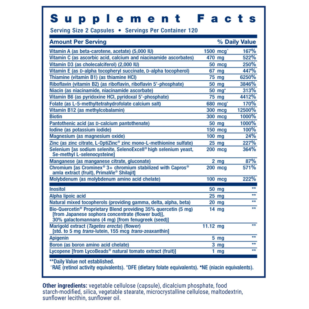 Life Extension close-up of label highlighting key nutrients and clarity