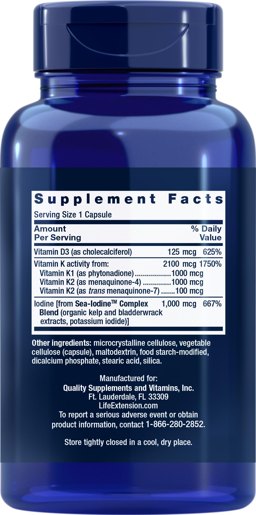 Life Extension capsule close-up displaying texture and easy-to-swallow size benefit