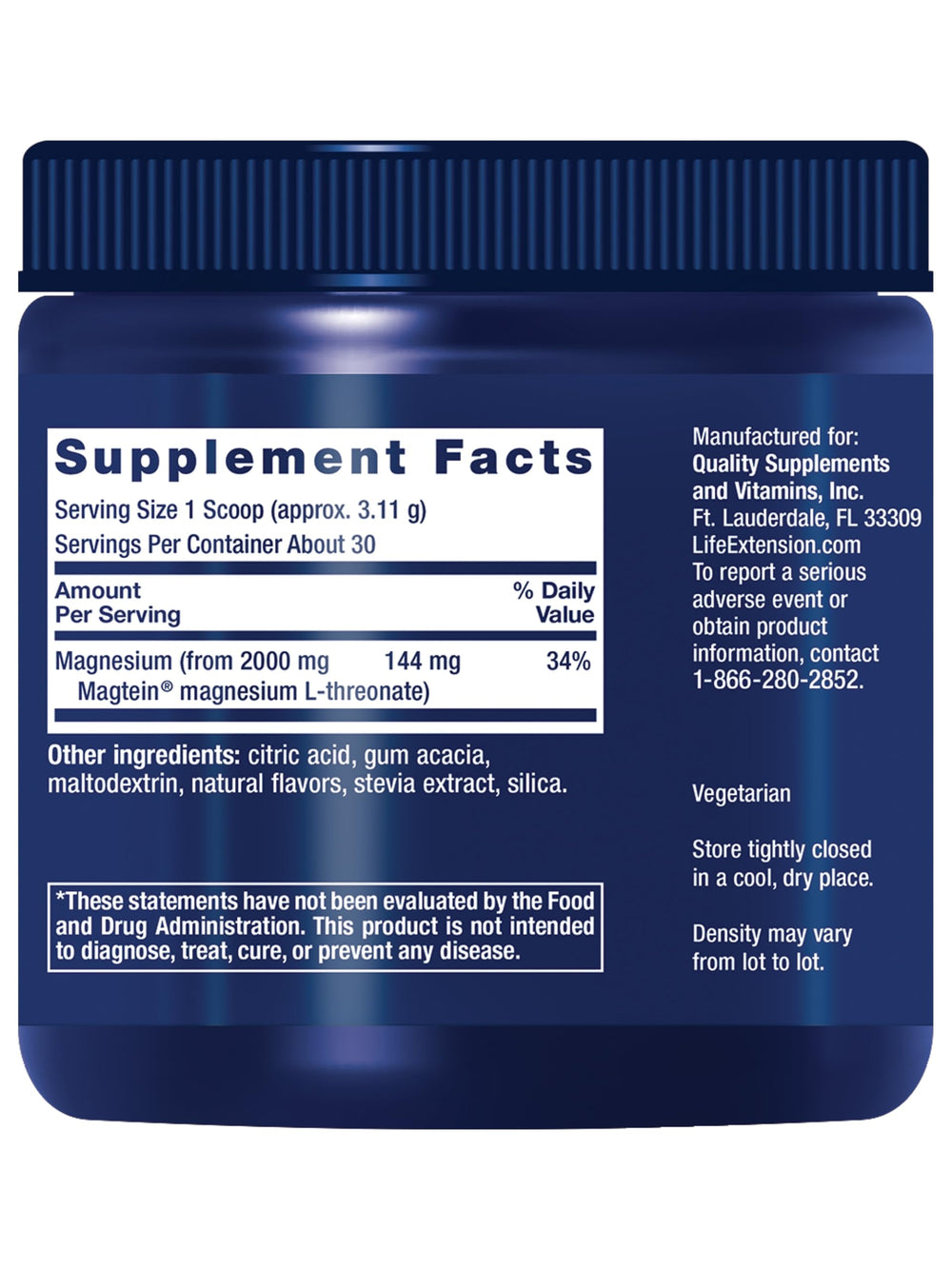 Life Extension open tub revealing powder texture and ready-to-use supplement for convenience
