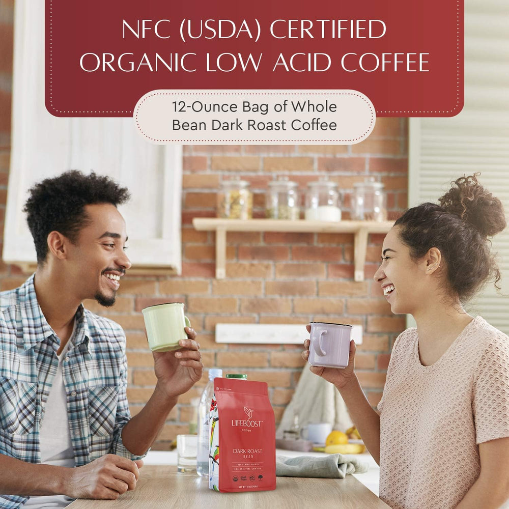 Lifeboost label close-up with USDA organic and third-party testing verification benefit