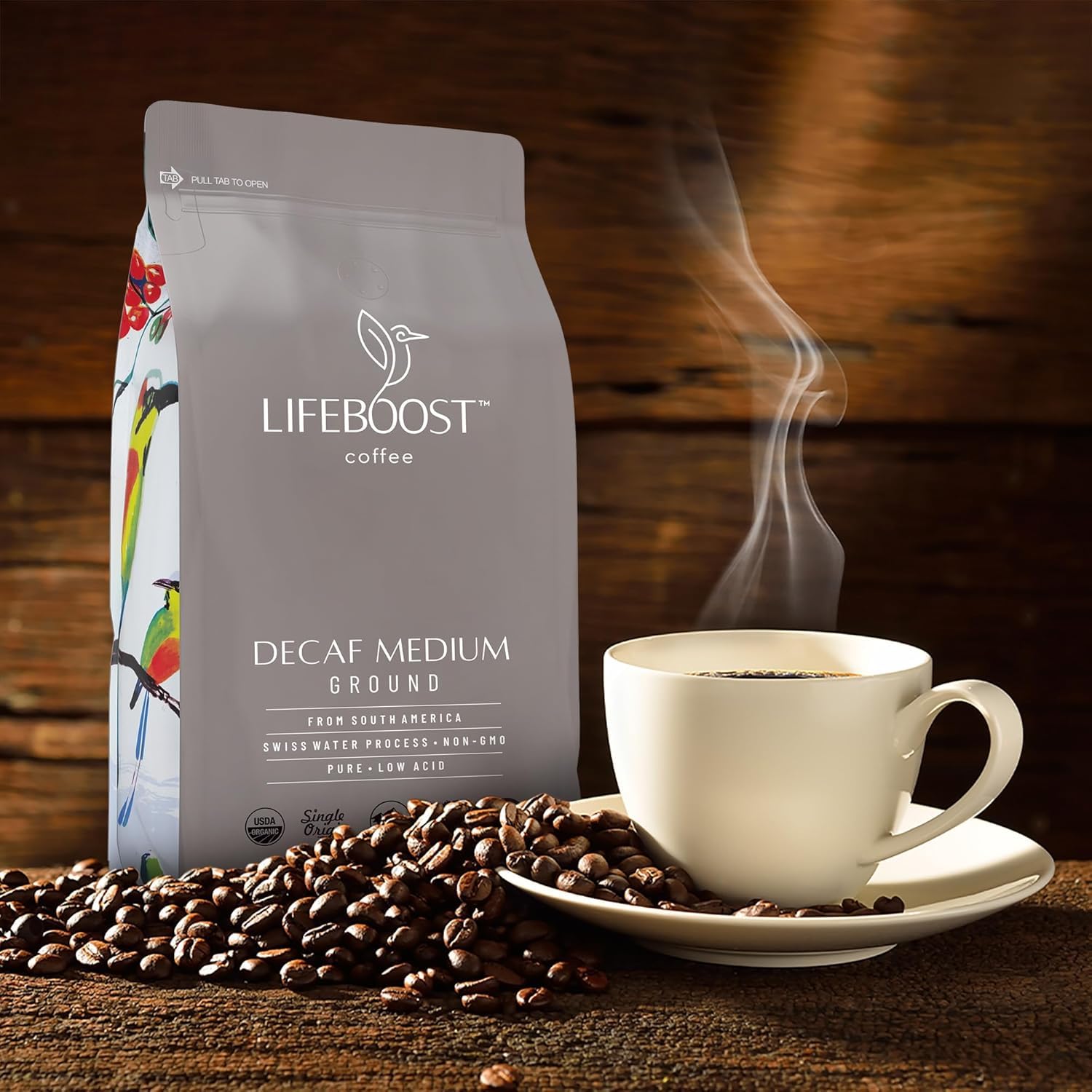 Lifeboost back label with certification seals and testing information