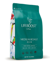 Lifeboost front packaging 12oz showing organic badge and low acid benefit