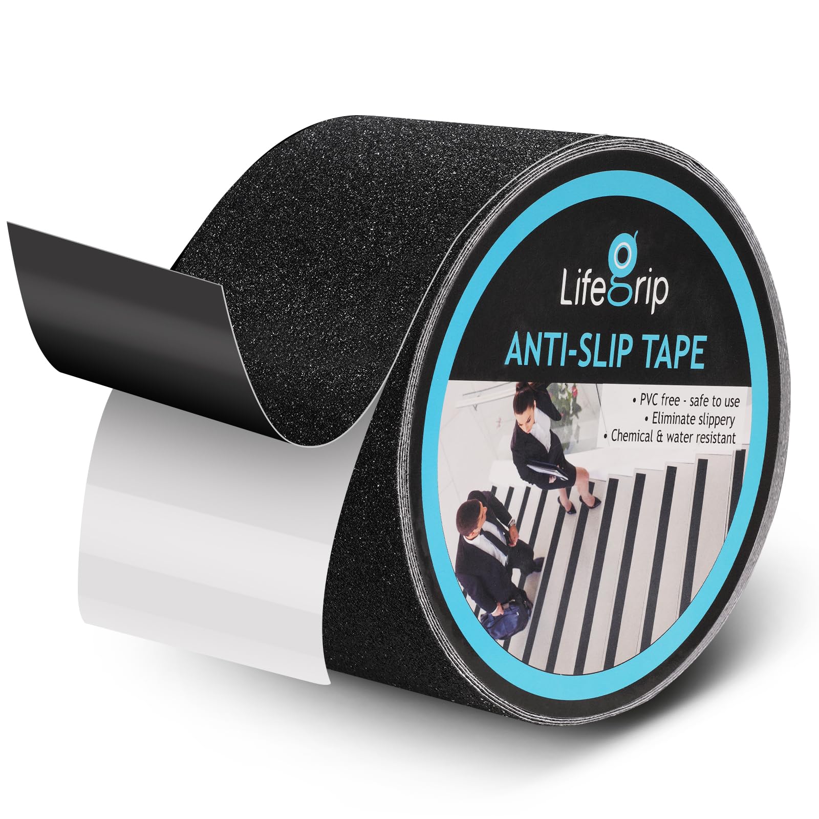 LifeGrip Stay on Track front packaging showing 4x60 roll and product branding for clear identification and confidence