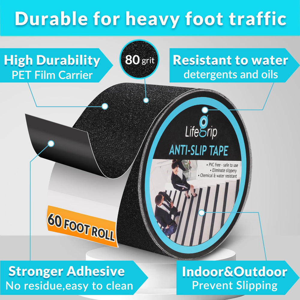 LifeGrip Stay on Track close-up of 80-grit aluminum oxide texture offering high traction and slip prevention
