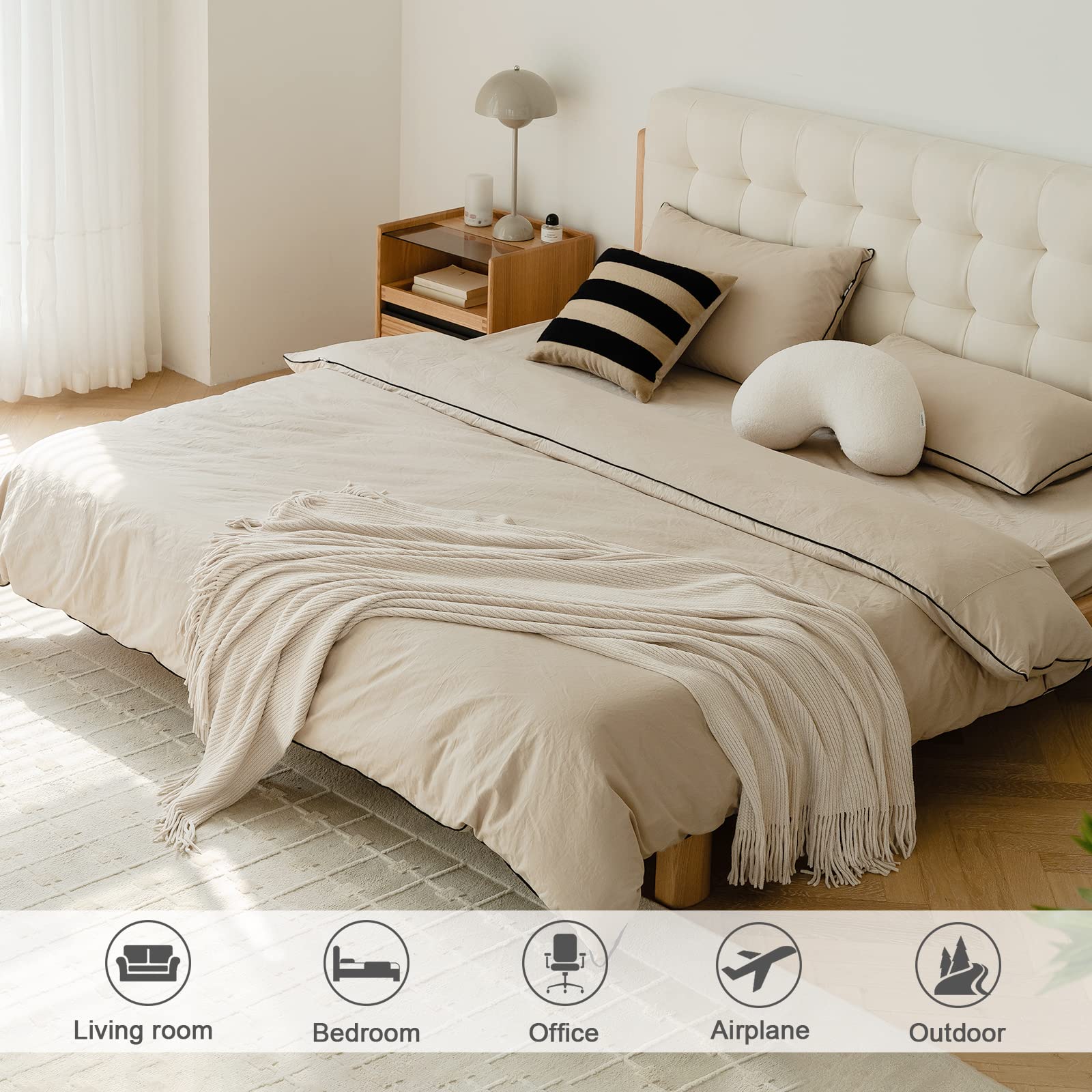 lifein folded throw at foot of bed showing decorative layering benefit