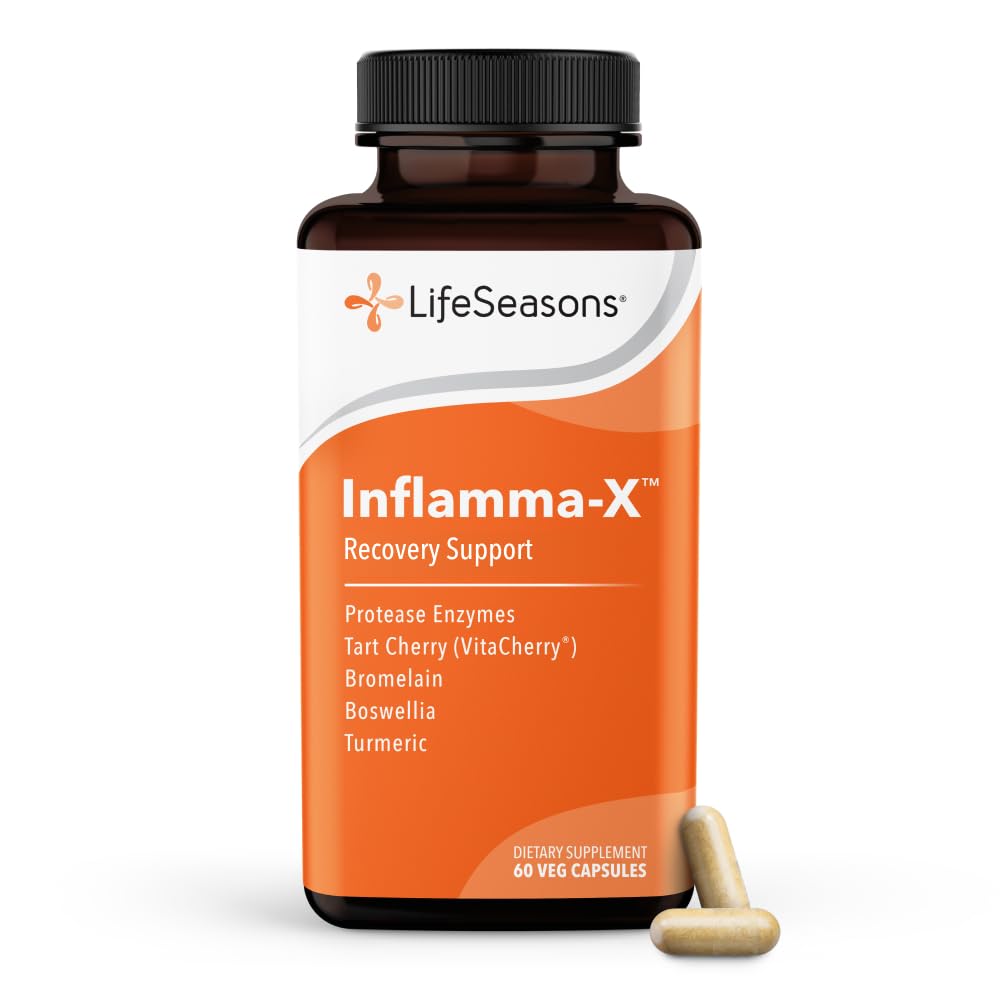 LifeSeasons Inflamma-X front bottle view showing supplement benefits