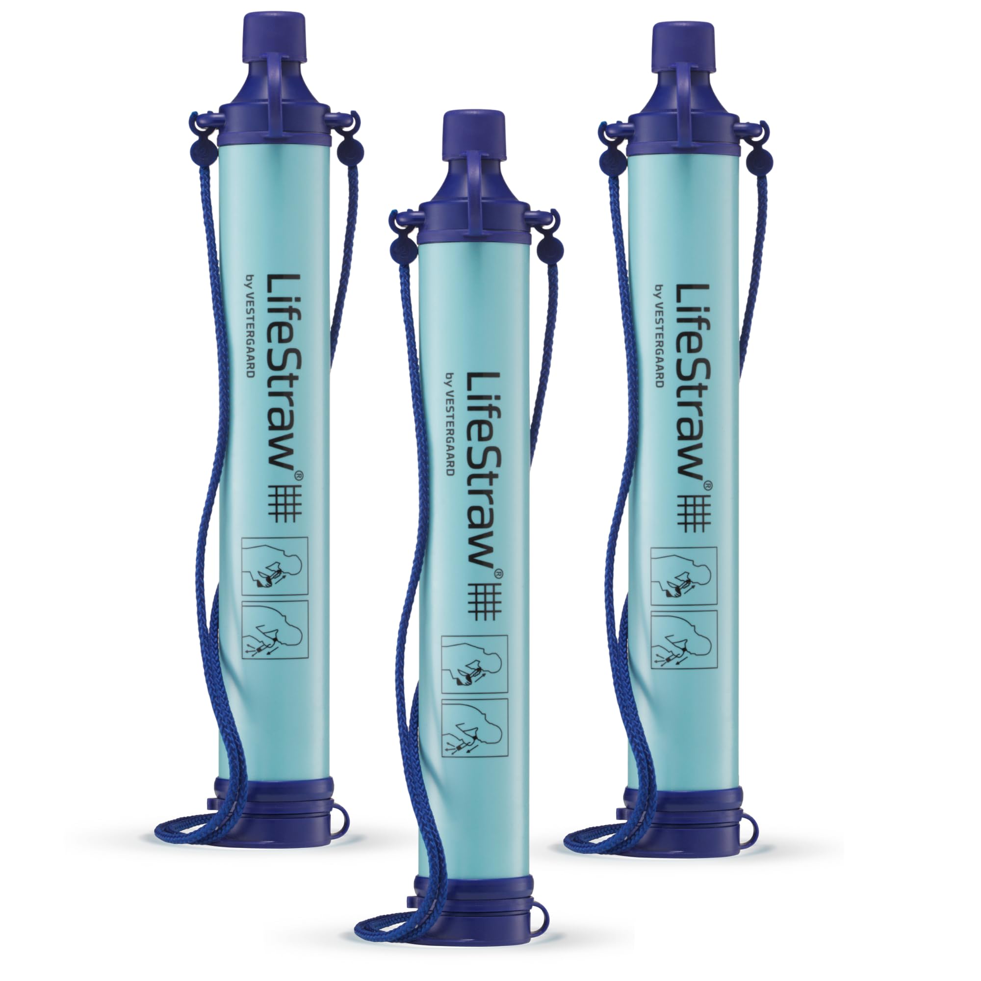 LifeStraw front view showing blue packaging and portability benefit
