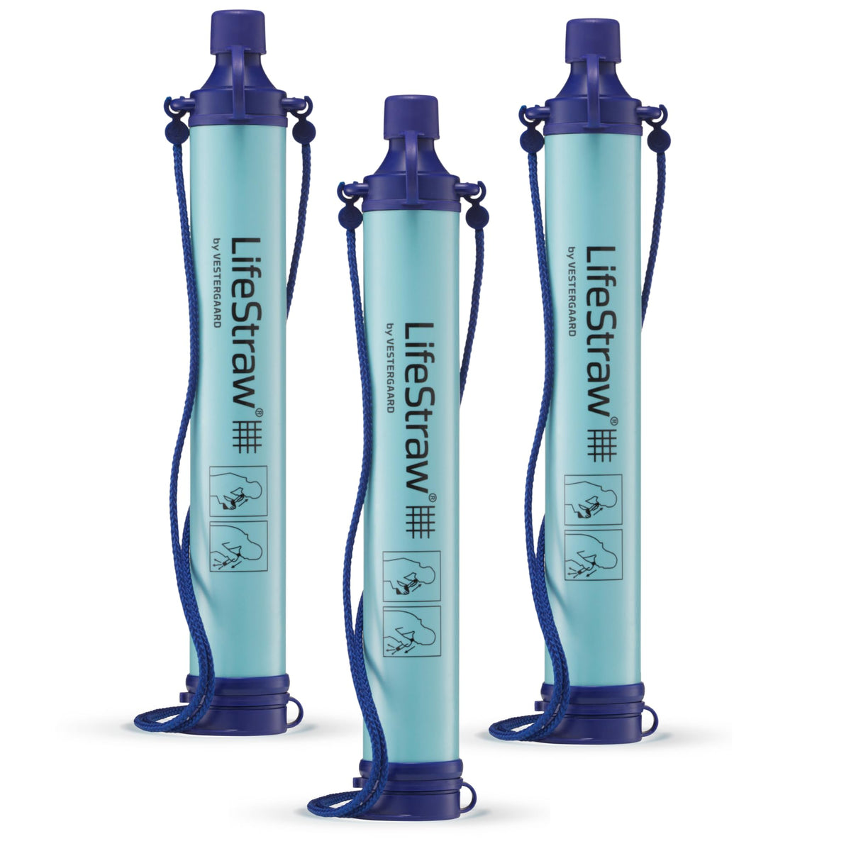 LifeStraw front view showing blue packaging and portability benefit