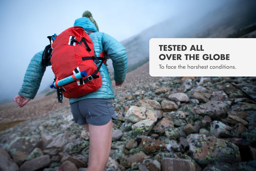 LifeStraw label and specs visible showing tested performance benefit