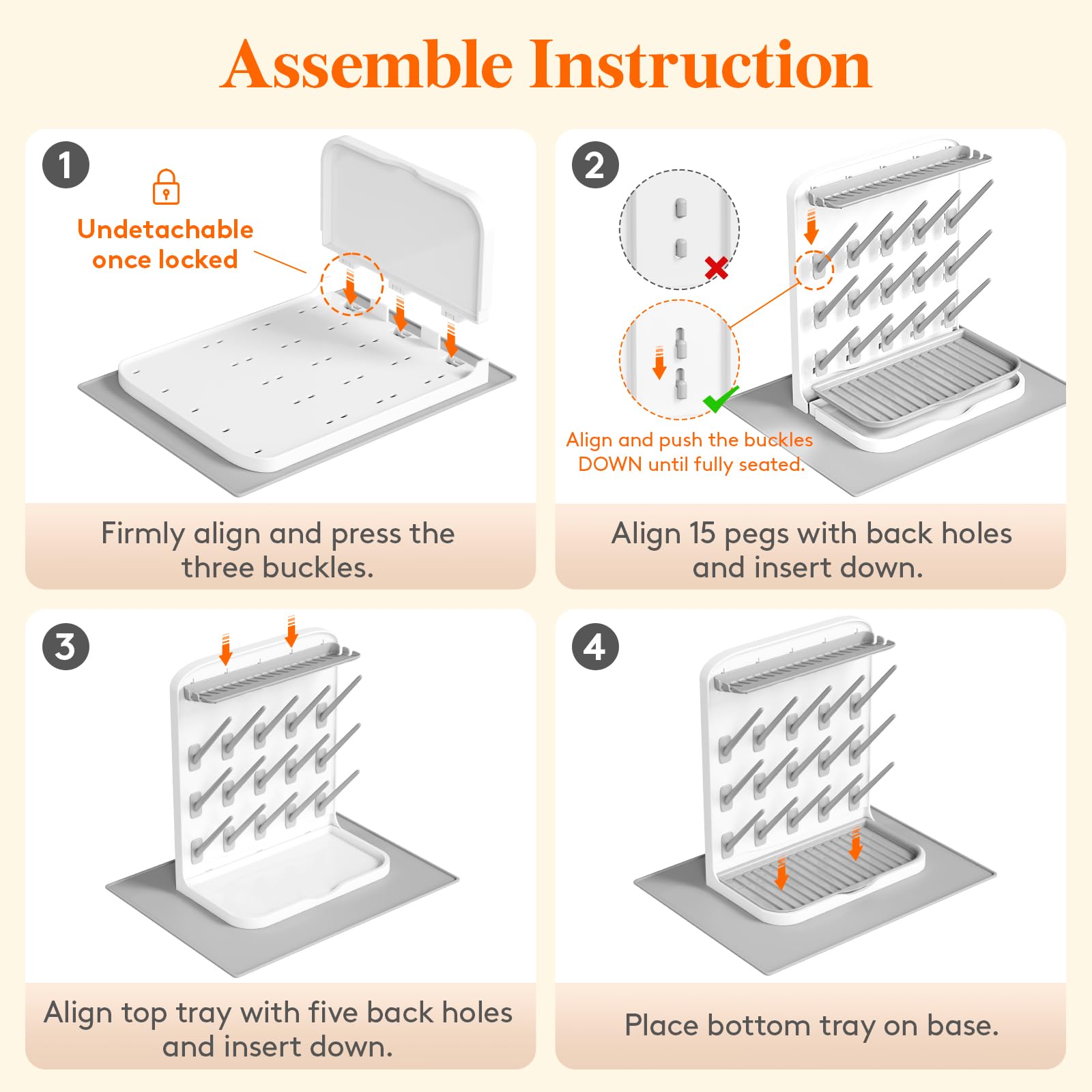 Lifewit assembled parts laid out to illustrate simple four-step installation
