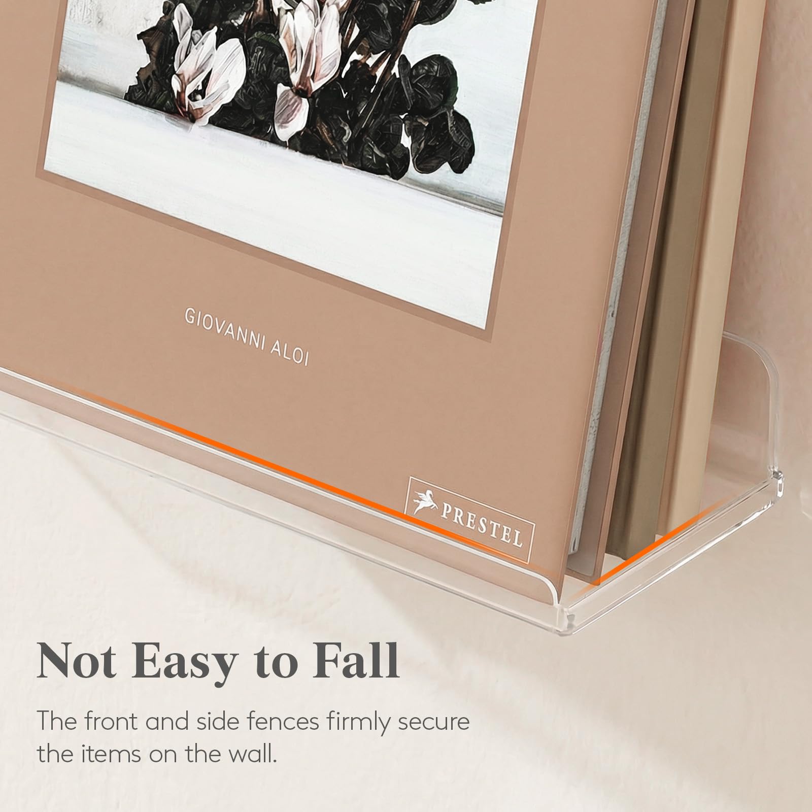 Lifewit side profile of clear shelf demonstrating slim low-profile design
