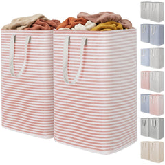 Lifewit front view showing two pink laundry baskets and standing stability