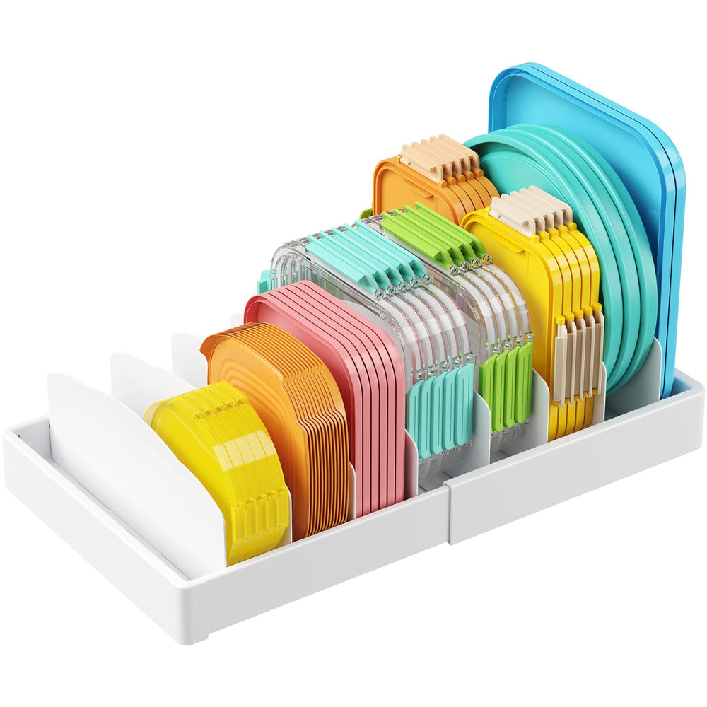 Lifewit front view of organizer showing tidy lid storage benefit