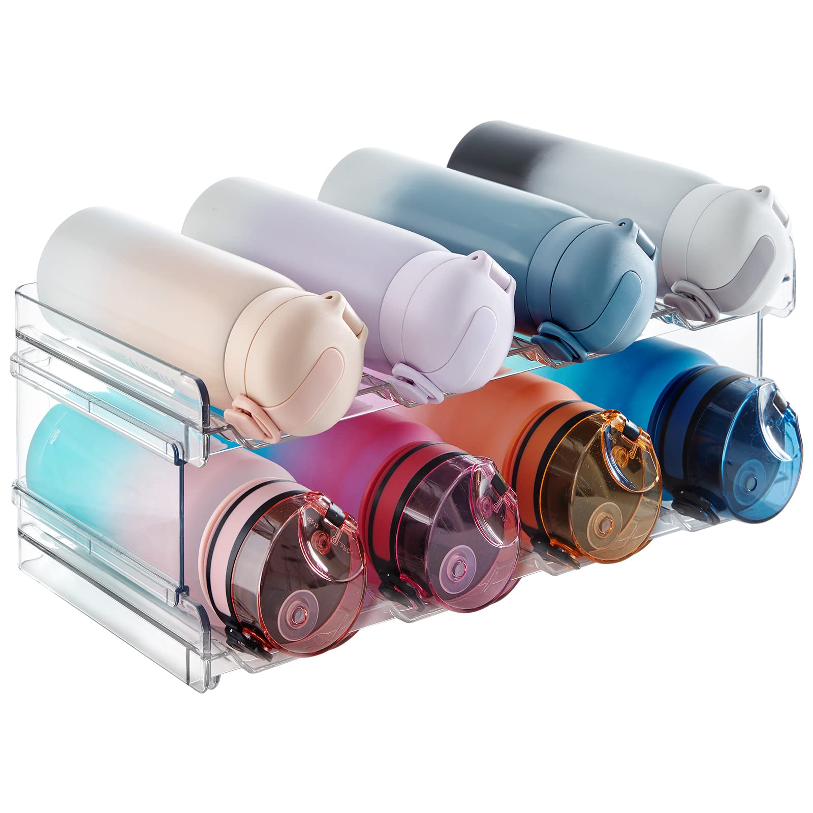 Lifewit front view showing stacked bottle organizer and quick access benefit