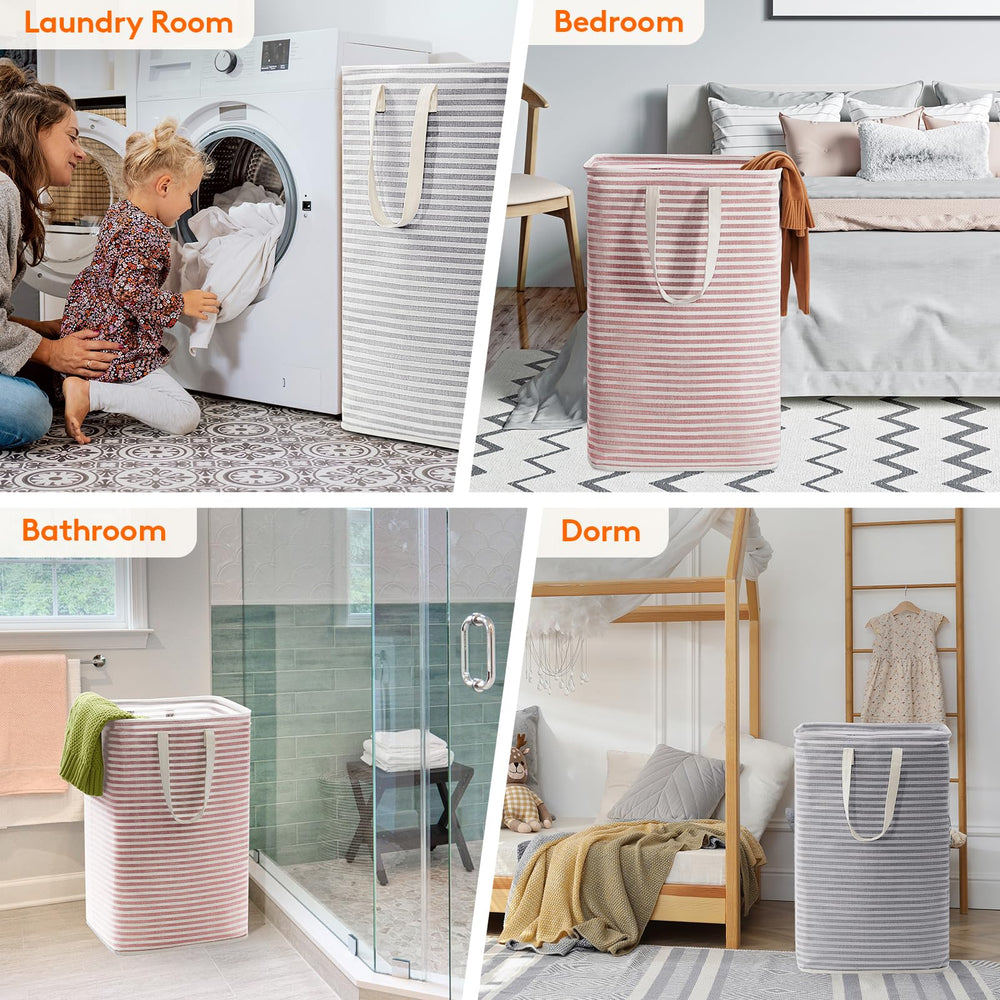 Lifewit hamper in a dorm room showing portability and space efficiency