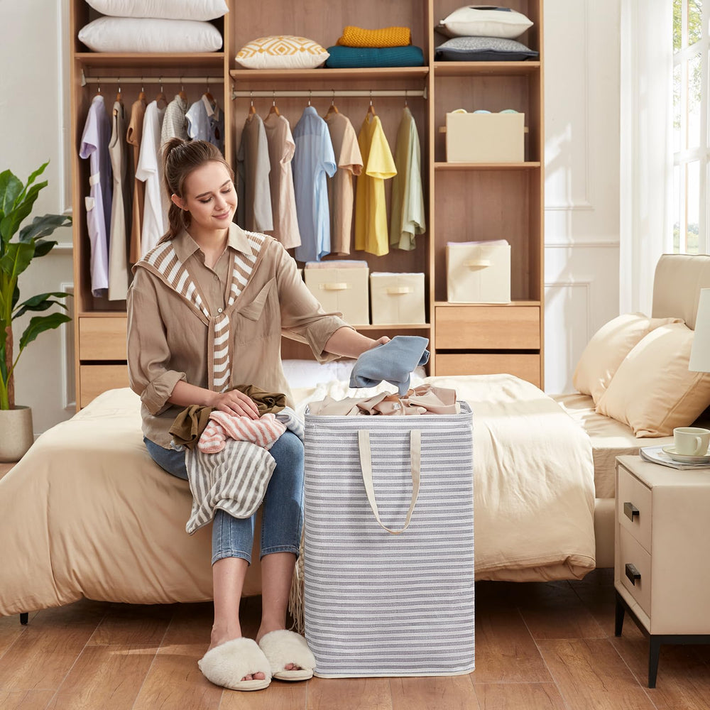 Lifewit hamper next to a closet to show scale and real-world size comparison